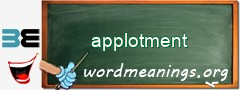 WordMeaning blackboard for applotment